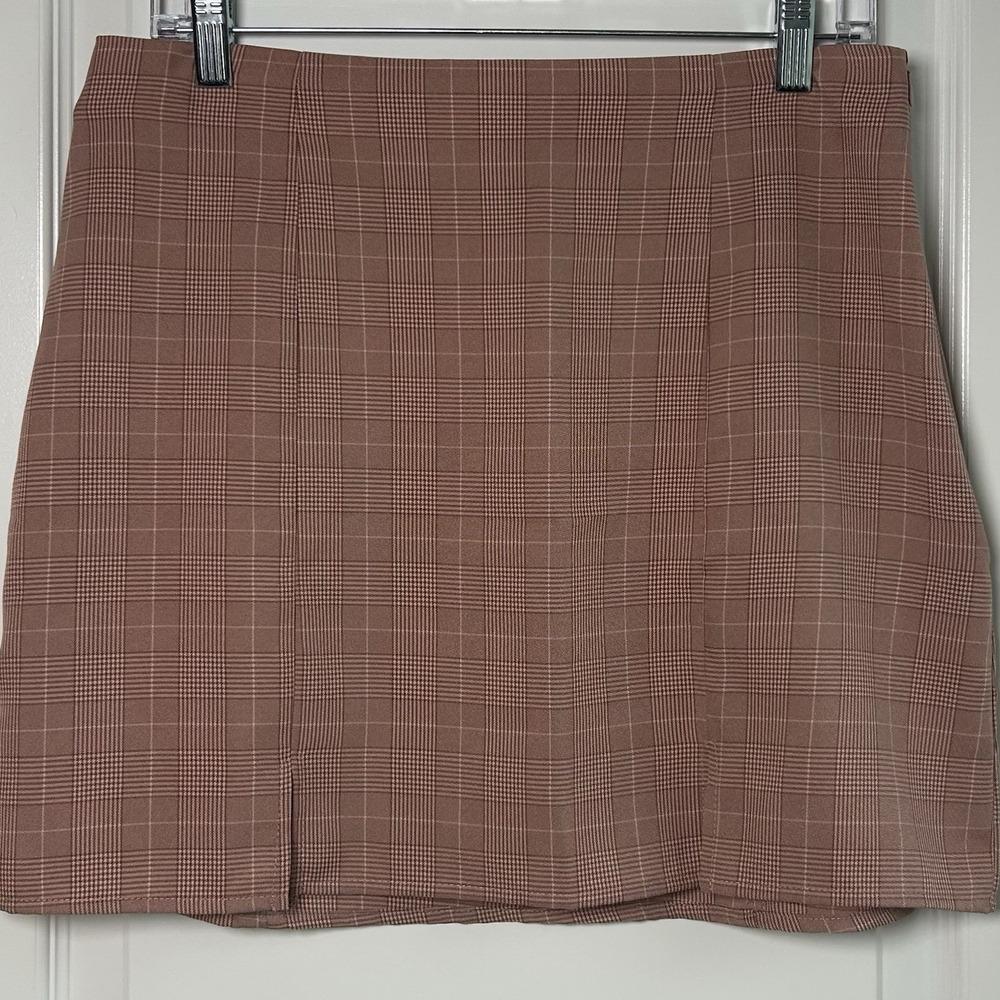 Altar'd State Mauve Glen Plaid Pleated Mini Skirt Coquette Preppy Feminine Style